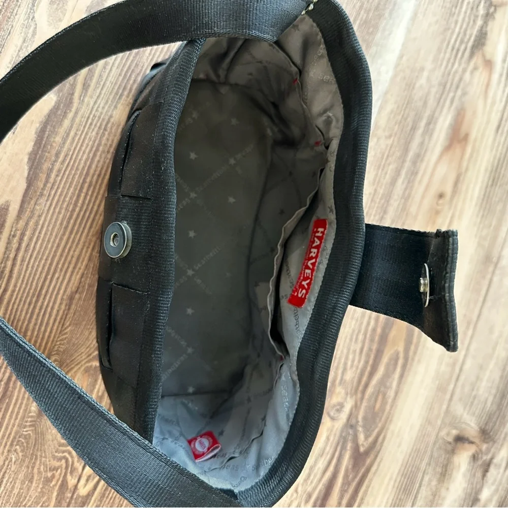 Harveys Seatbelt Bag Black Woven Shoulder Purse Small Handbags - Picture 5 of 8